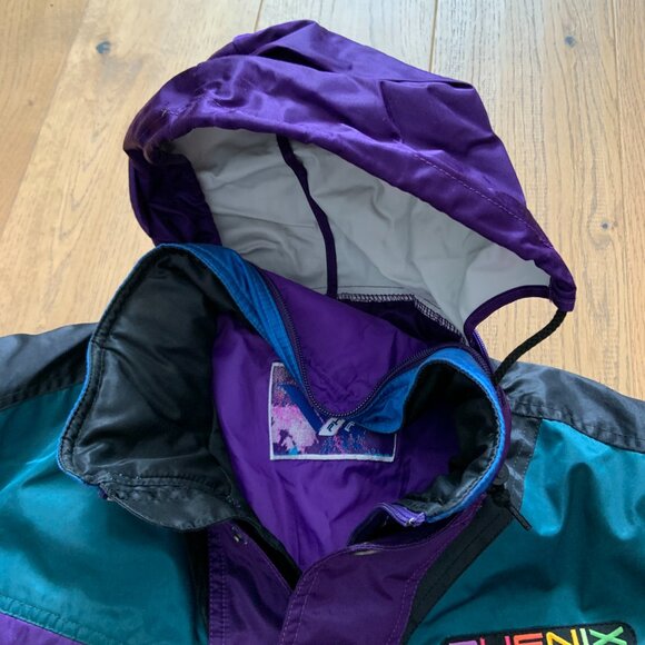 Phenix Alpine Vintage Retro Ski Insulated Hooded Full Zip Jacket 80s 90s Size 16 - Picture 10 of 16